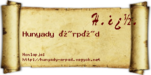 Hunyady Árpád névjegykártya