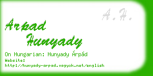 arpad hunyady business card